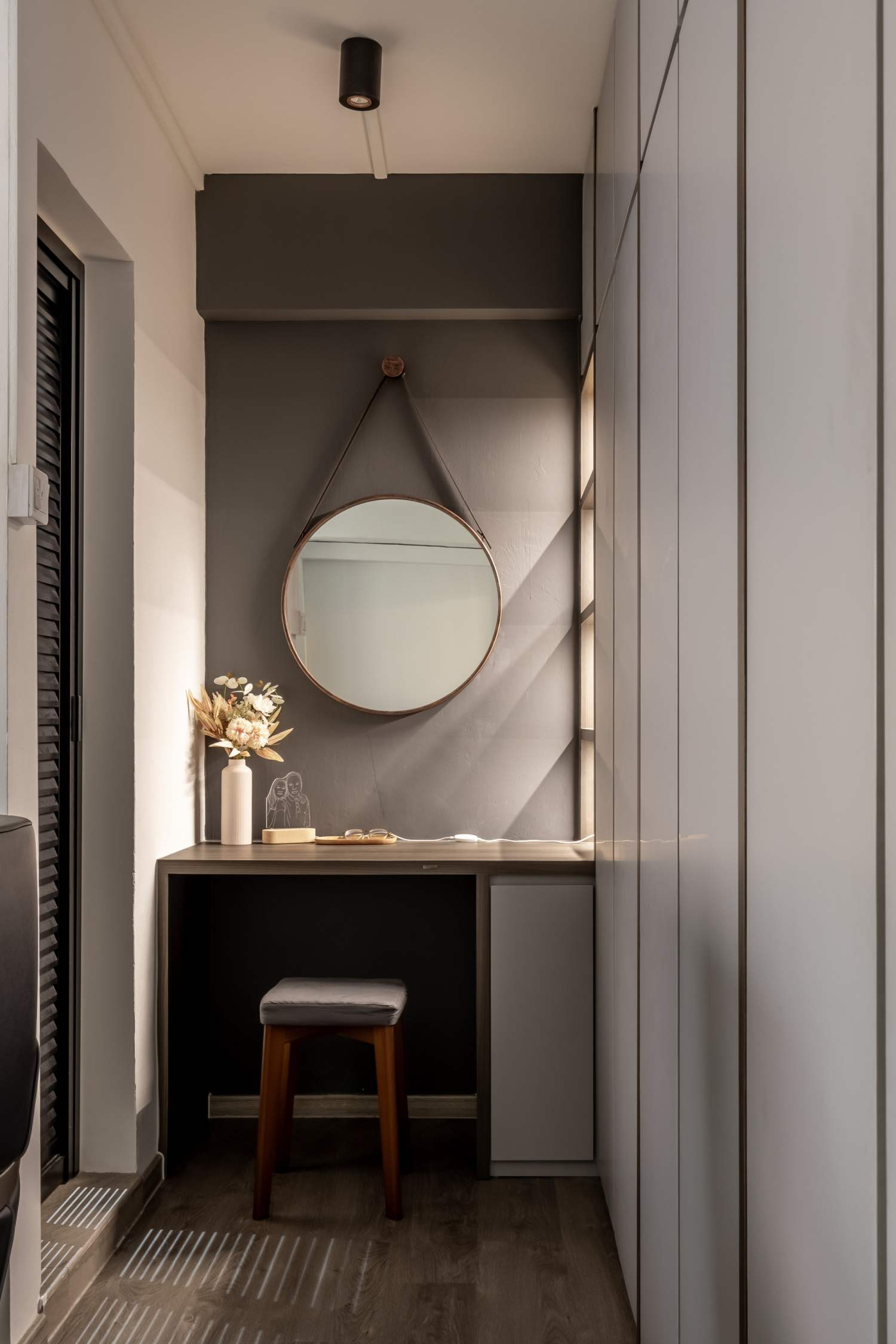 Makeup corner with custom cabinetry completed under a&a works singapore