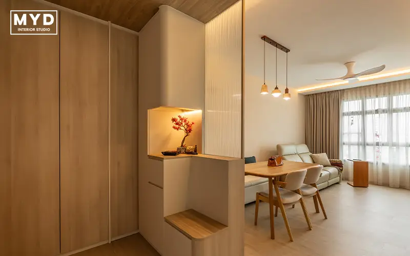 Calming home design with warm lighting